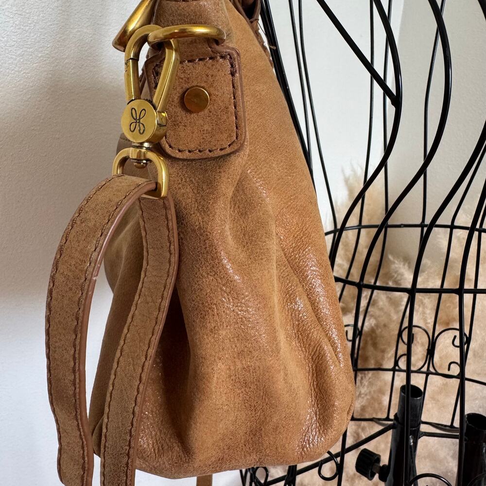 HOBO Sheila Medium Leather Satchel Whipstitch Bag Tan - Picture 9 of 12